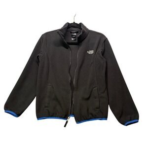 The North Face Boys Fleece Jacket Black Full Zip Size L 14 16‎